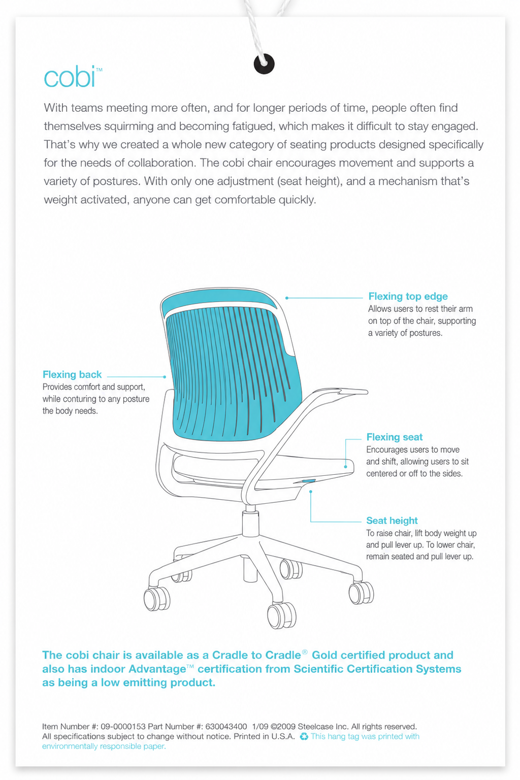 Steelcase - Silla Modelo Cobi-Gris - Imagen 5